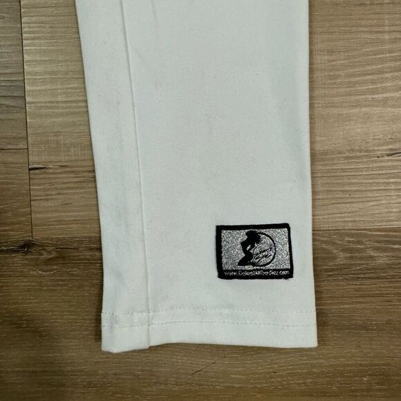 Celestial Bodiez Womens L Crossover Waist Booty Scrunch Leggings Solid White New - Picture 3 of 8